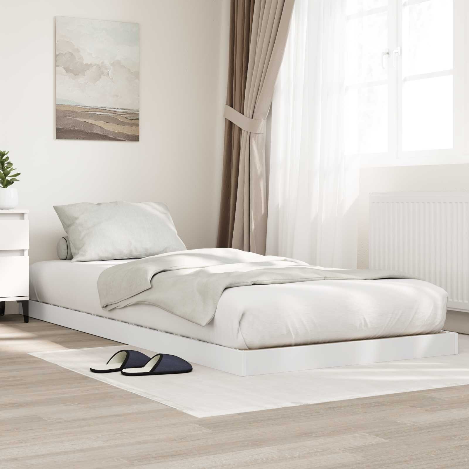 vidaXL Леглово дъно Бяло 80 x 200 cm Инженерна дървесина