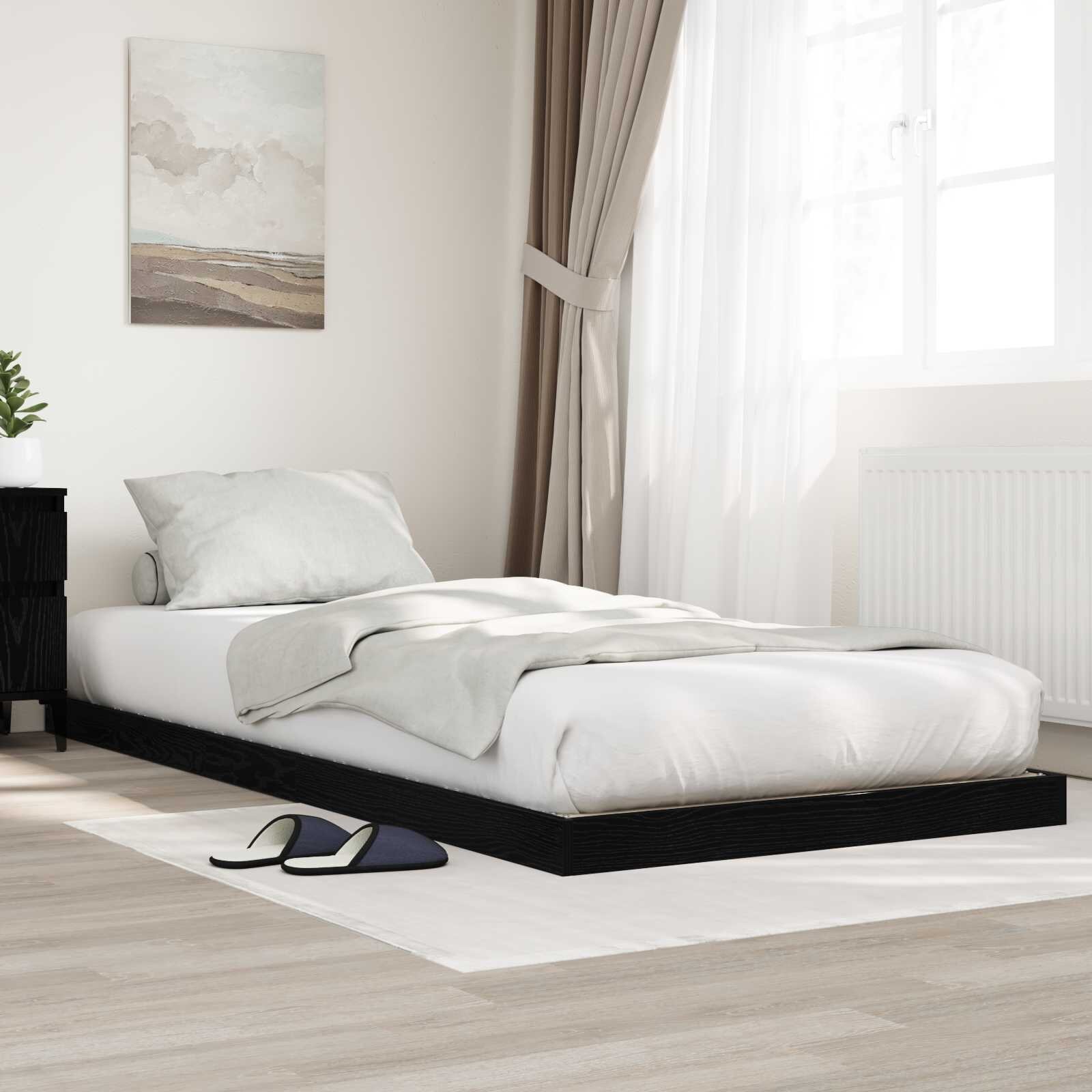 vidaXL Леглово дъно Черния дъб 75 x 190 cm Инженерна дървесина