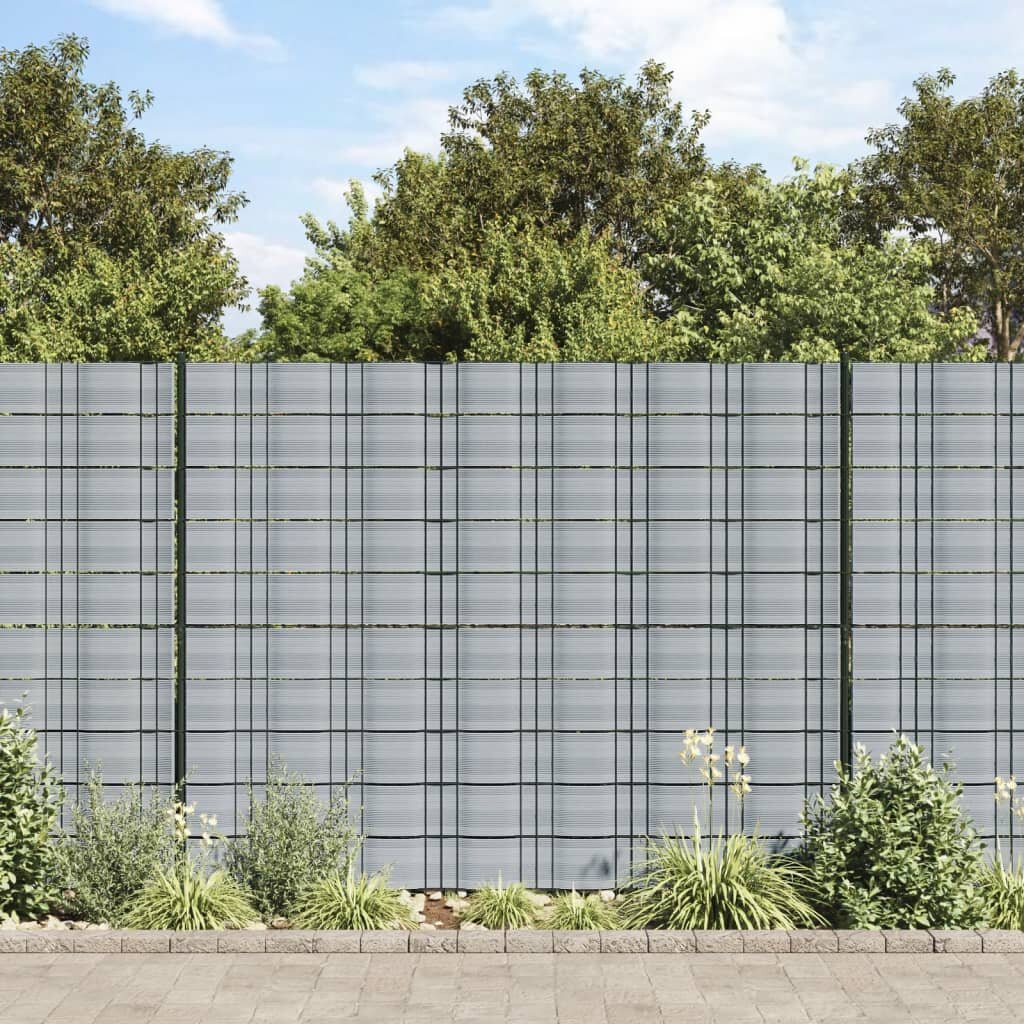 vidaXL Ленти за покриване на огради 10 бр сив 2525x19 см PVC