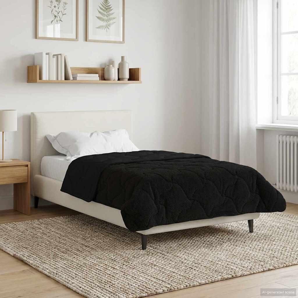 vidaXL Летен юрган 135 x 200 cm Лято Черно Дишащo