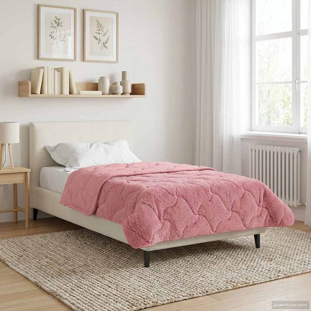 vidaXL Летен юрган 135 x 200 cm Лято Розово Дишащo