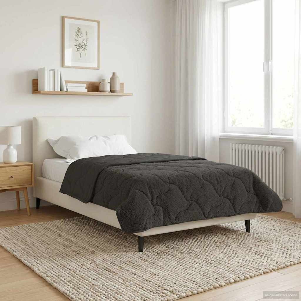 vidaXL Летен юрган 155 x 220 cm Лято Антрацит Дишащo