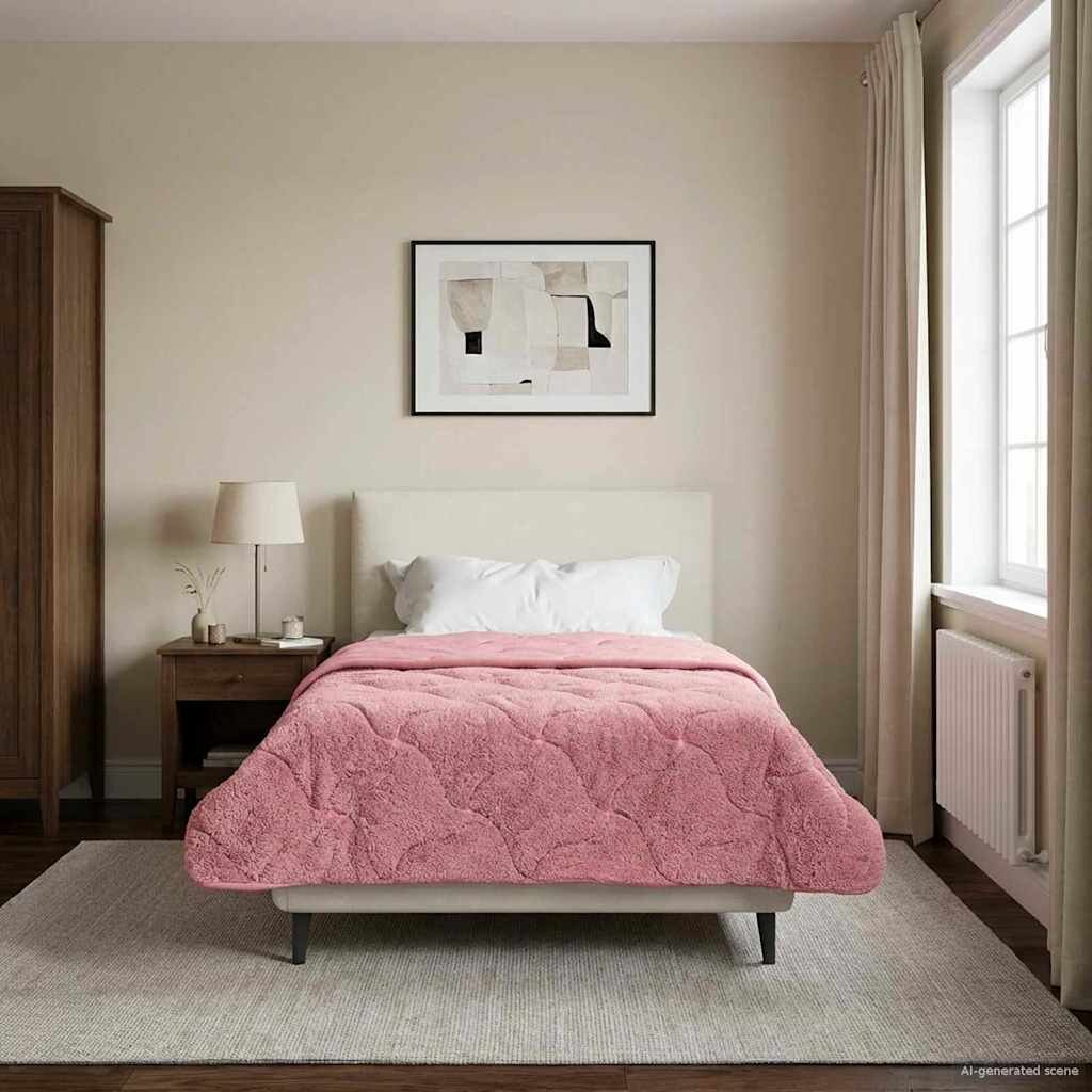 vidaXL Летен юрган 155 x 220 cm Лято Розово Дишащo