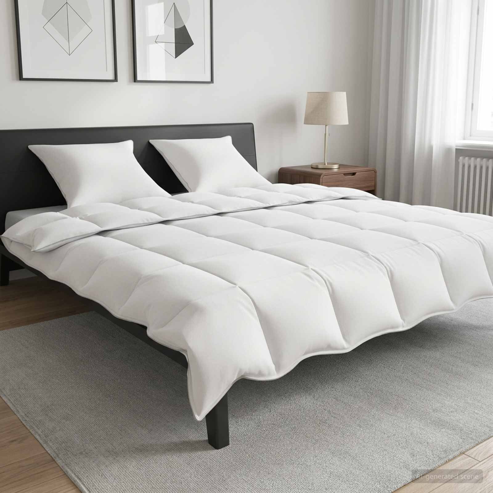vidaXL Летен юрган 200 x 200 cm Лято 150 gsm Бамбукови влакна Бяло