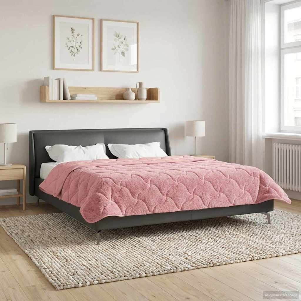 vidaXL Летен юрган 200 x 200 cm Лято Розово Дишащo