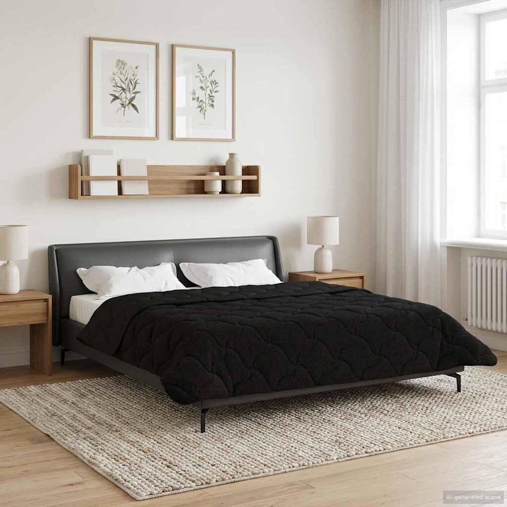 vidaXL Летен юрган 200 x 220 cm Лято Черно Дишащo