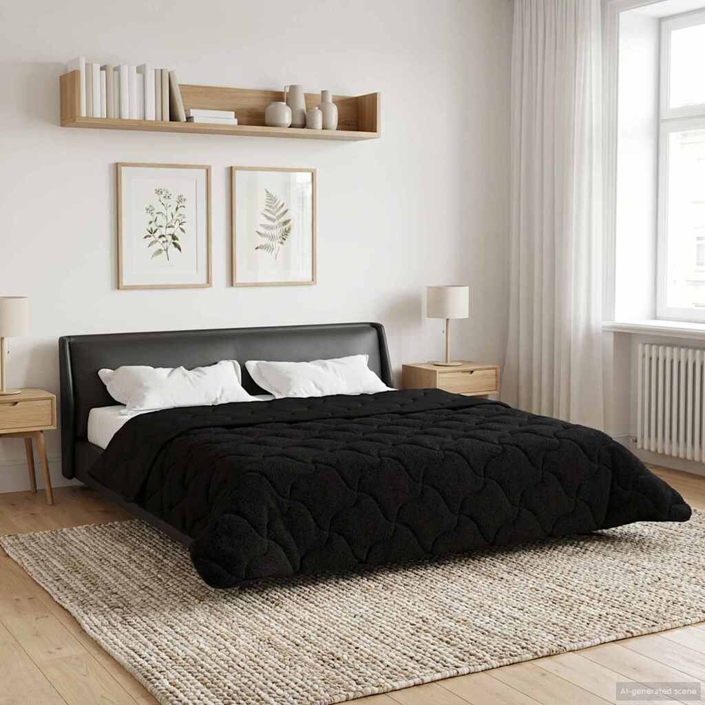 vidaXL Летен юрган 200 x 240 cm Лято Черно Дишащo