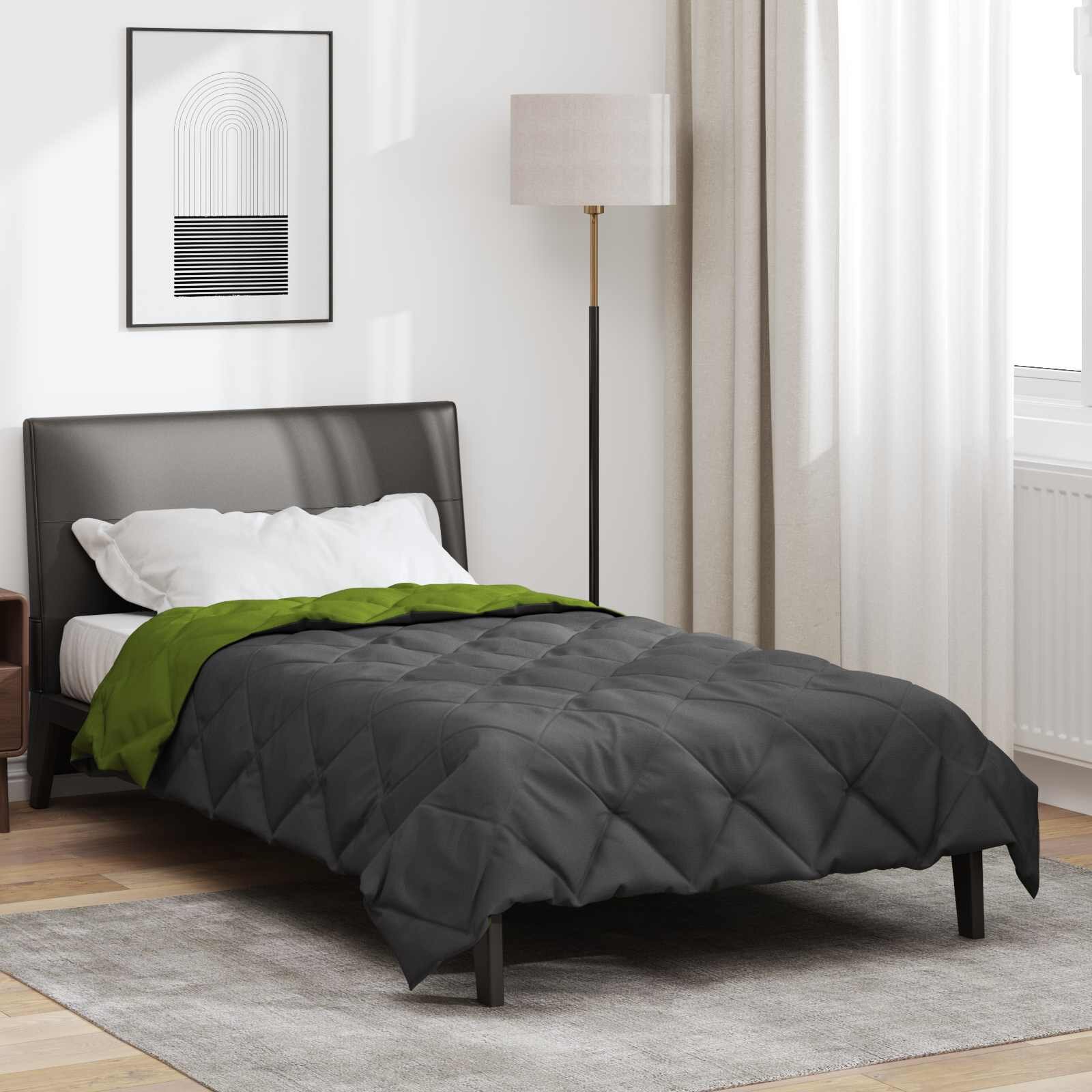 vidaXL Летен юрган 220 x 135 см Лято 200 гсм Зелен и антрацит