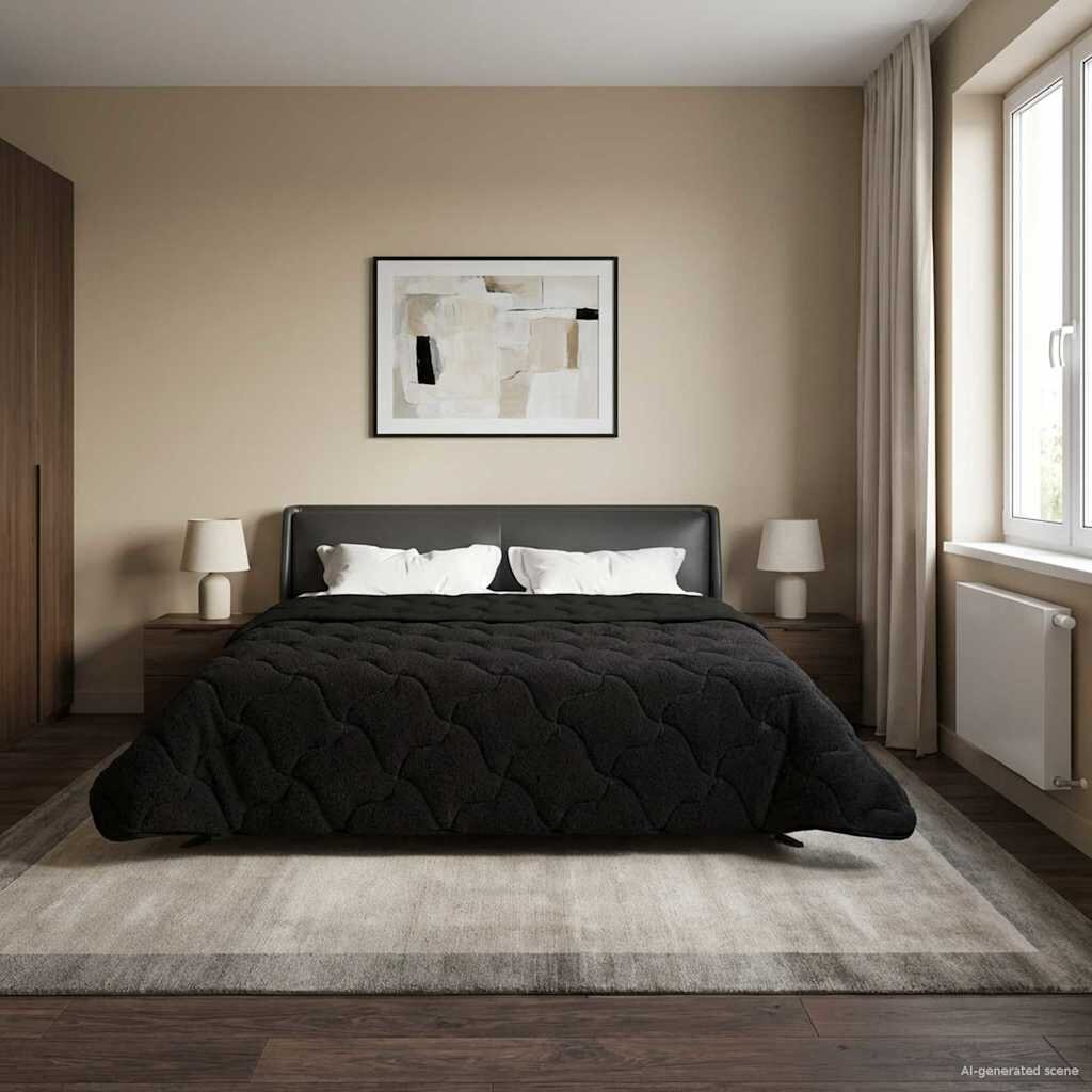 vidaXL Летен юрган 220 x 240 cm Лято Черно Дишащo