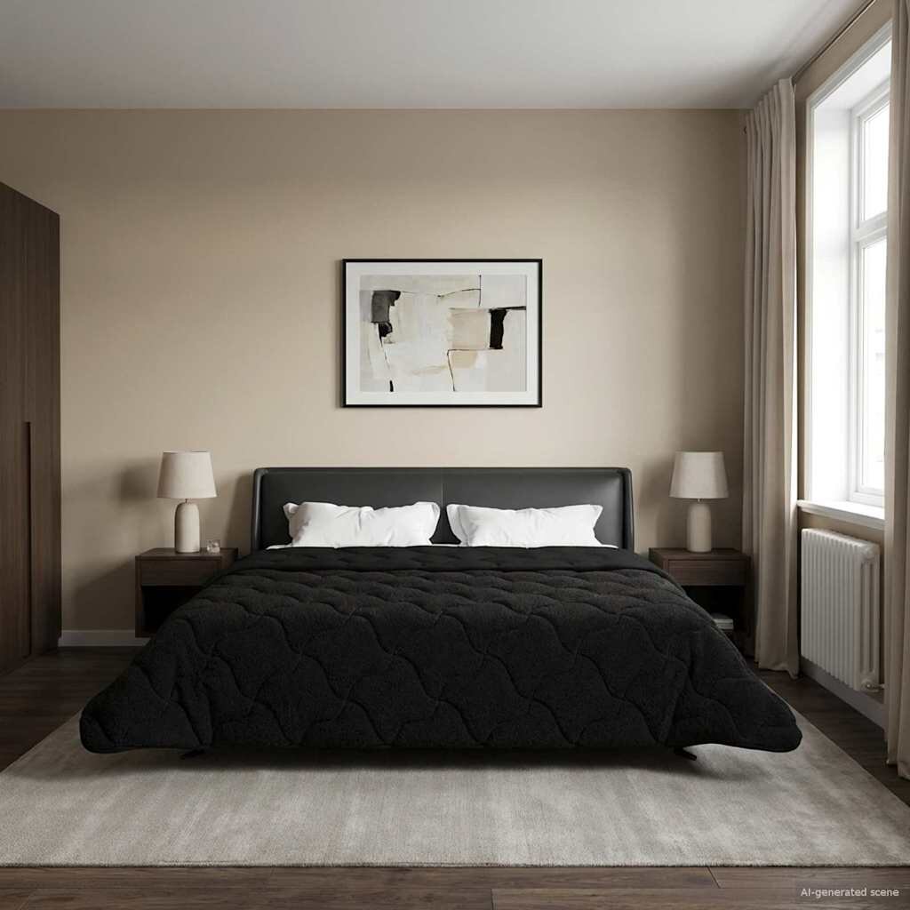 vidaXL Летен юрган 220 x 260 cm Лято Черно Дишащo