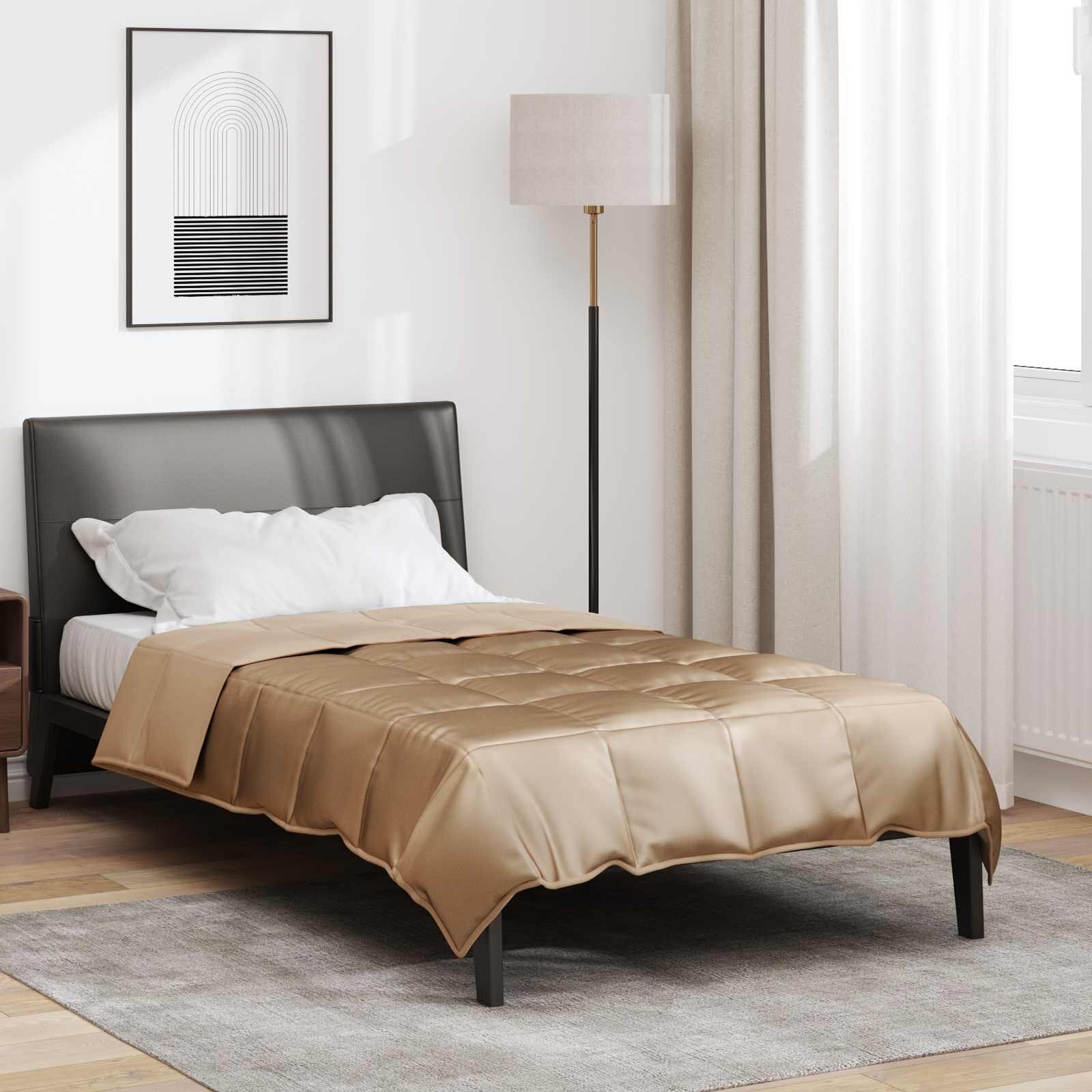 vidaXL Летен юрган Златист 140 x 220 cm Сатен и микрофибър