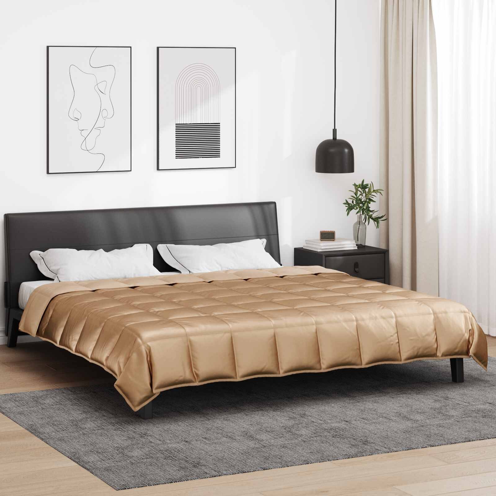 vidaXL Летен юрган Златист 200 x 200 cm Сатен и микрофибър