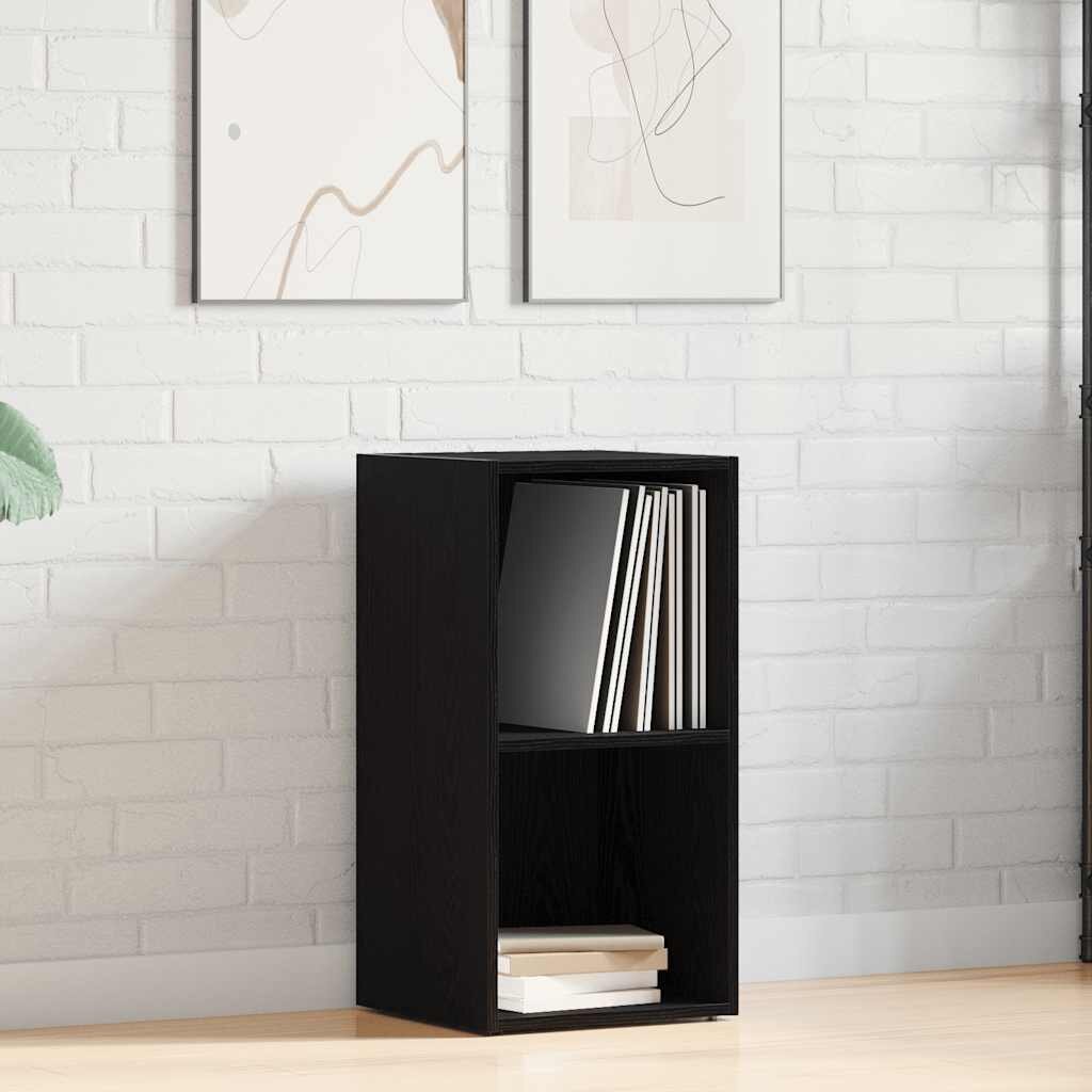 vidaXL LP Кутия за съхранение Черен дъб 71x34x36cm Инженерна дървесина