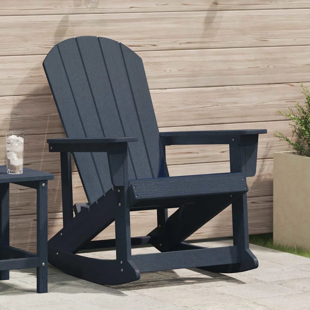 vidaXL Люлеещ се стол Adirondack Морски син HDPE