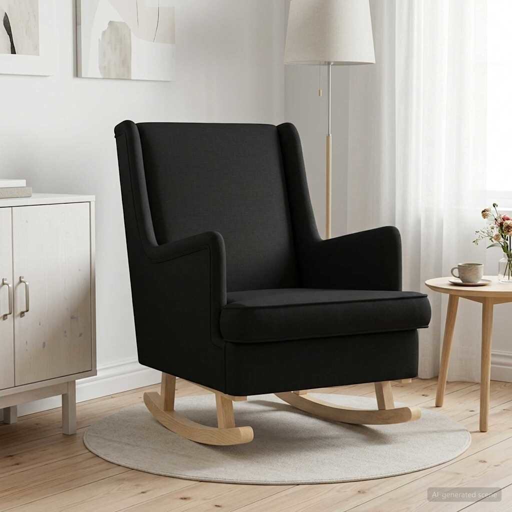 vidaXL Люлеещ се стол Черен 62 x 80 x 85 см текстил