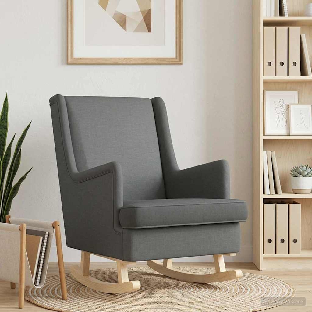 vidaXL Люлеещ се стол Тъмен сив 62 x 80 x 85 см текстил