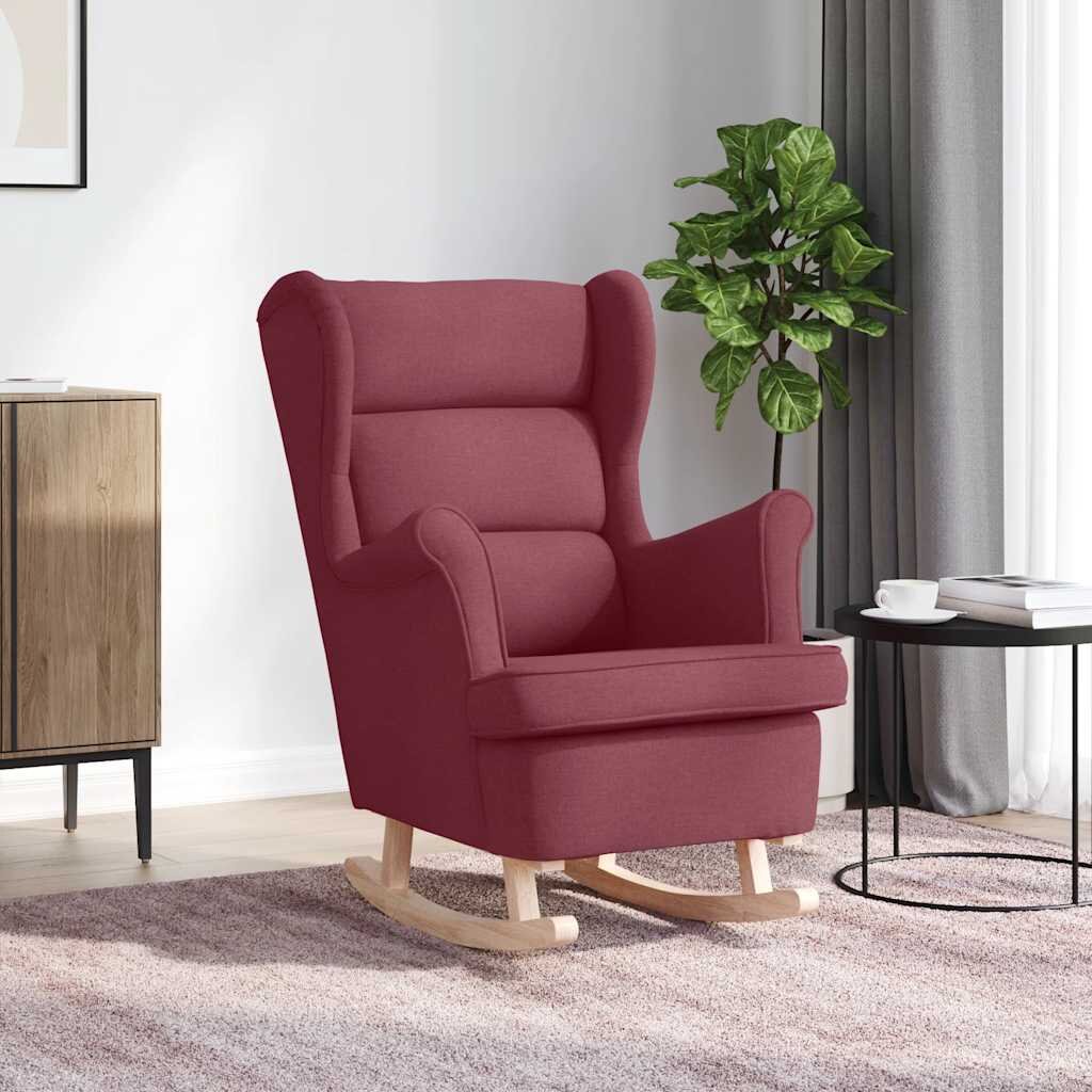 vidaXL Люлеещ се стол Винено червено 74x90x102 cm Fabric