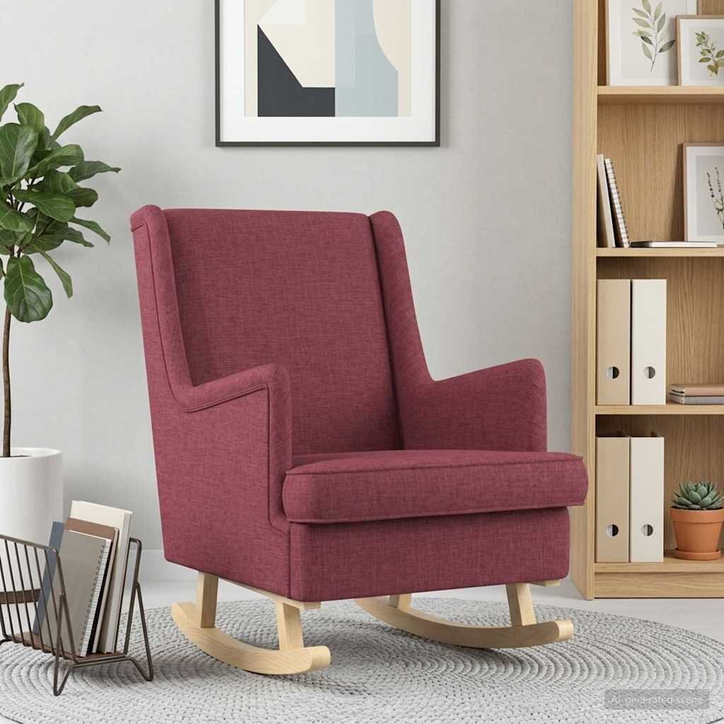 vidaXL Люлеещ се стол Виненочервен 62 x 80 x 85 см текстил