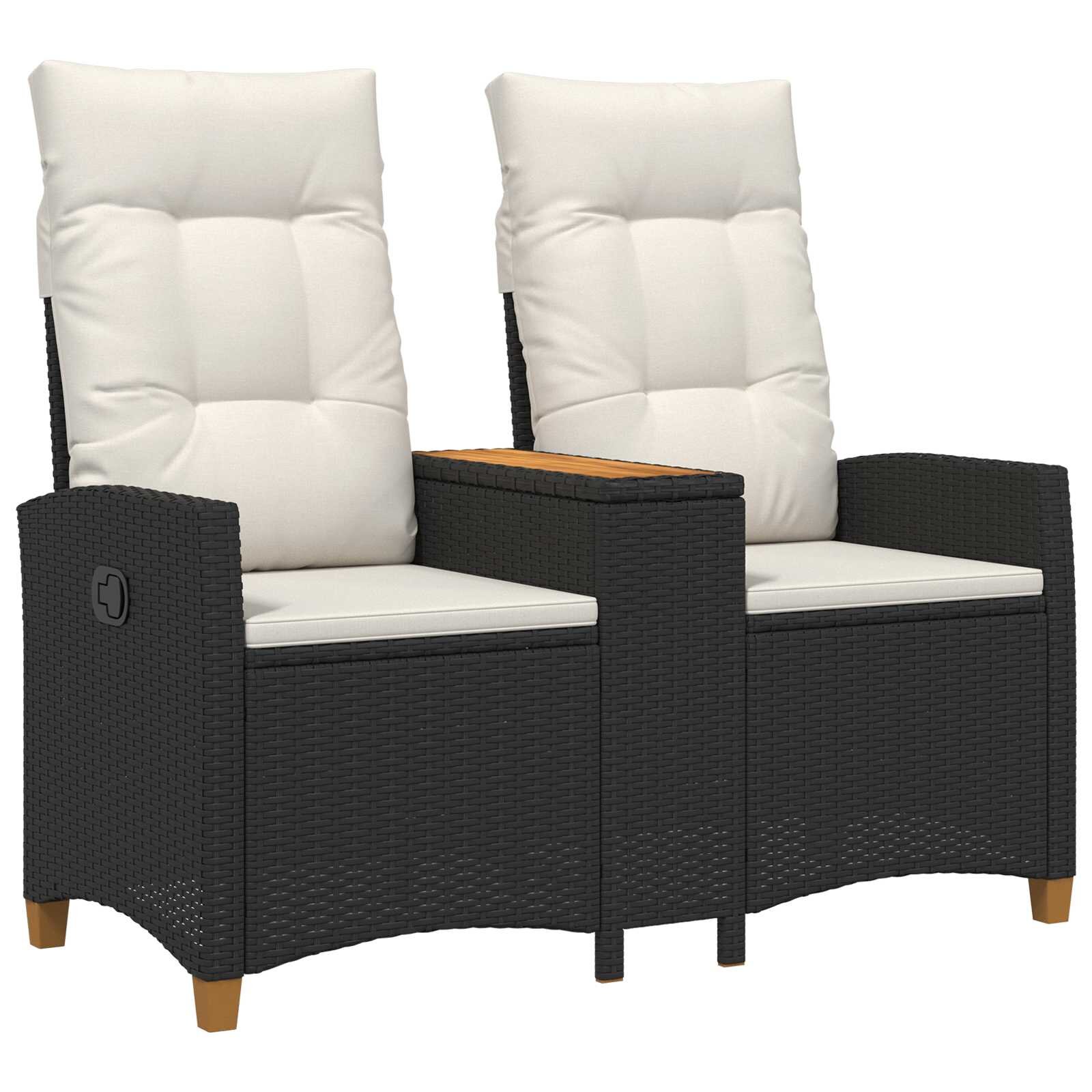 vidaXL Люлееща се пейка с маса 2 -Seater 126 x 65 x 112 см полиратан