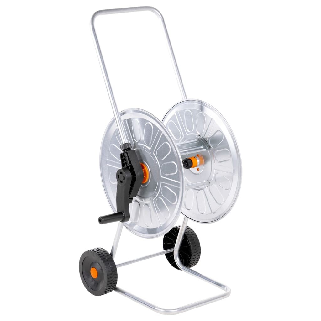 vidaXL Макара за маркуч тип количка за 60 м 1/2" маркуч стомана