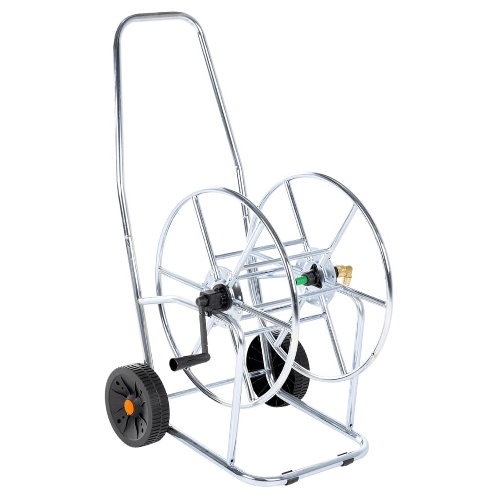 vidaXL Макара за маркуч тип количка за 80 м 3/4" маркуч стомана