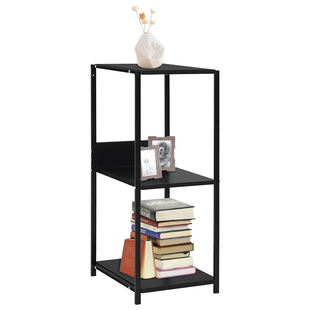 vidaXL Малка етажерка за книги черна 335x396x797 см инженерно дърво