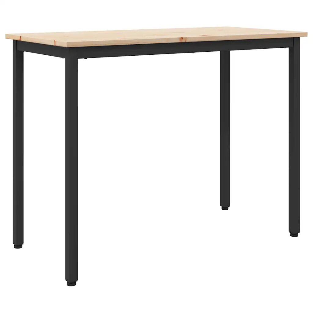 vidaXL Маса Естествен 100 x 50 x 77 см Инженерна дървесина и стомана