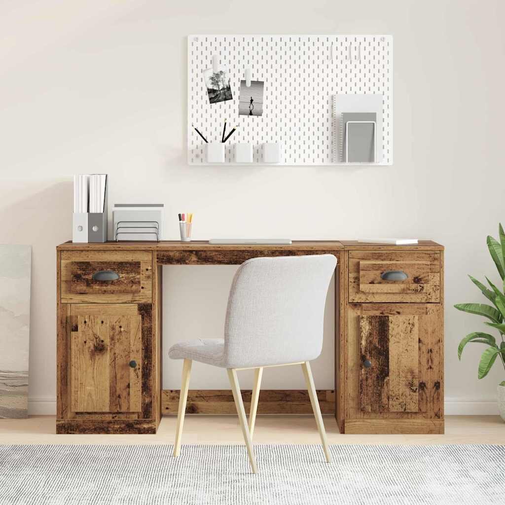 vidaXL Маса с шкаф Старо дърво Инженерна дървесина 1545 x 50 x 75 см