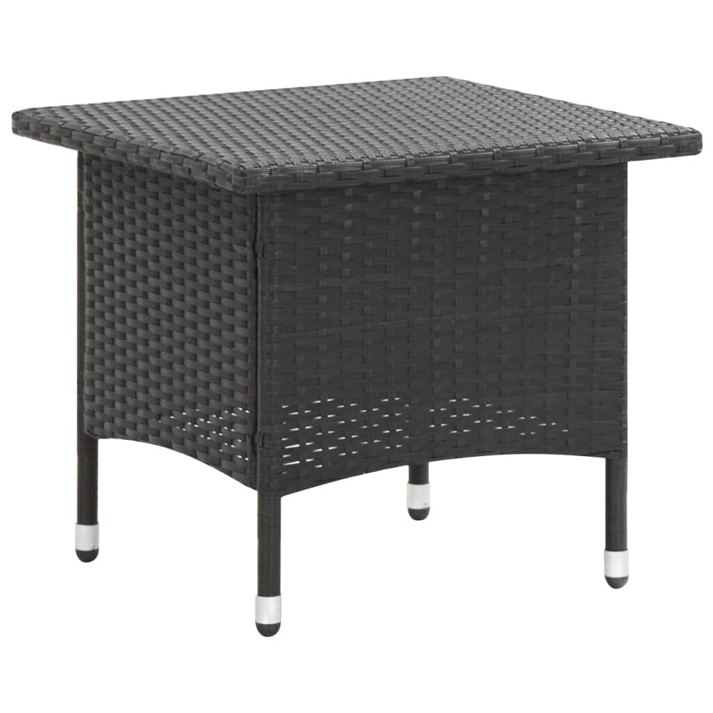 vidaXL Маса за чай черна 50x50x47 см полиратан