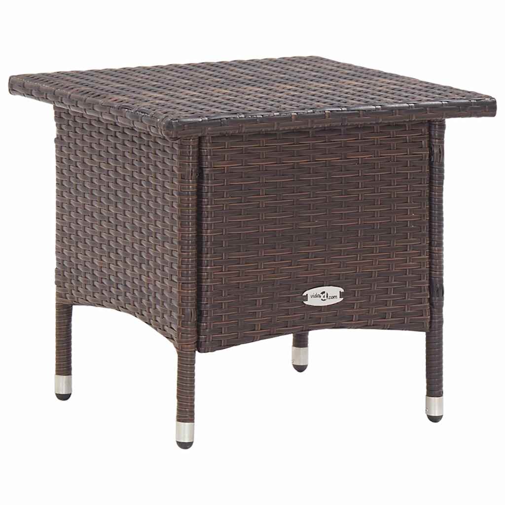vidaXL Маса за чай кафява 50x50x47 см полиратан