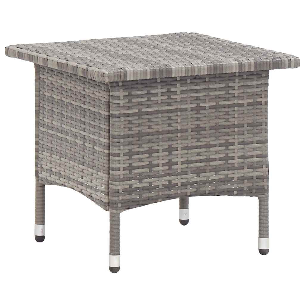 vidaXL Маса за чай сива 50x50x47 см полиратан