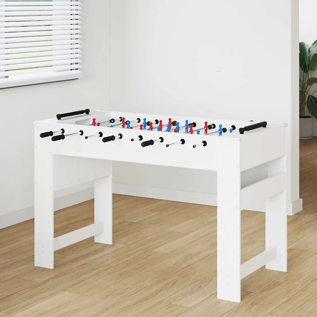 vidaXL Маса за фуутбол Бял 125 x 605 x 80 см Инженерна дървесина