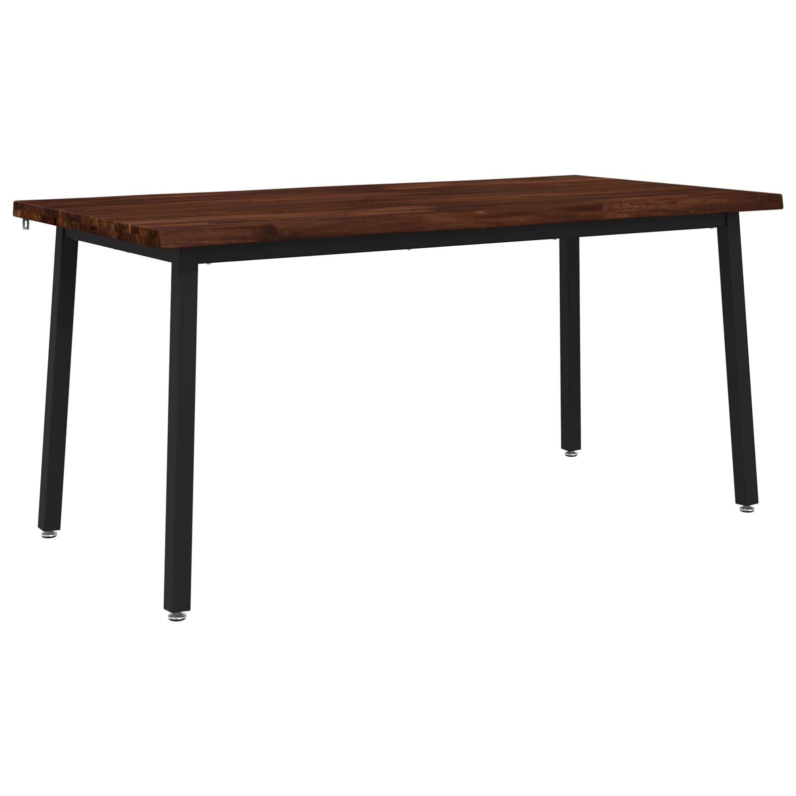vidaXL Маса за хранене с жив ръб 160 x 80 x 75 cm Тъмен кафяв