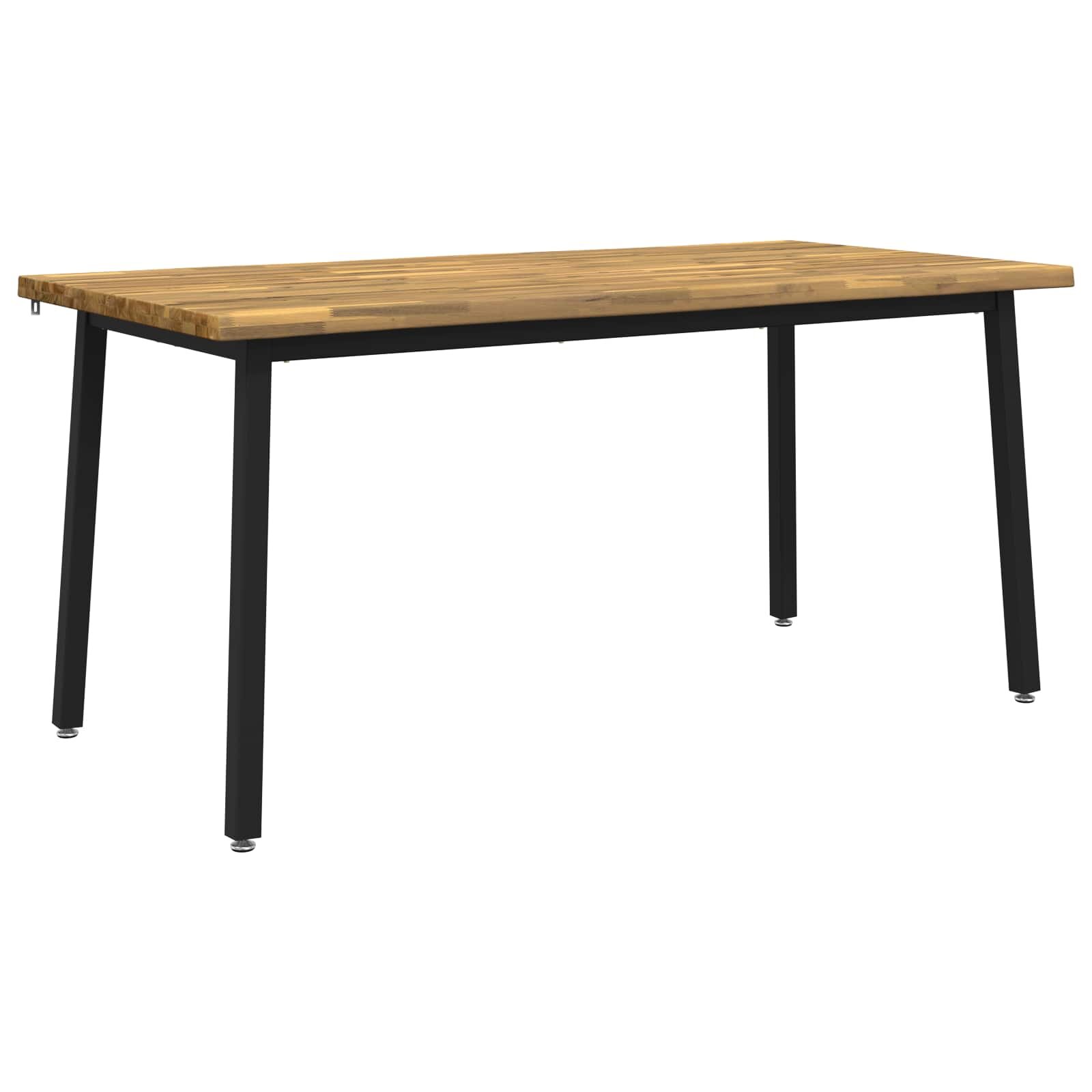 vidaXL Маса за хранене с жив ръб 160 x 90 x 75 cm Бяло