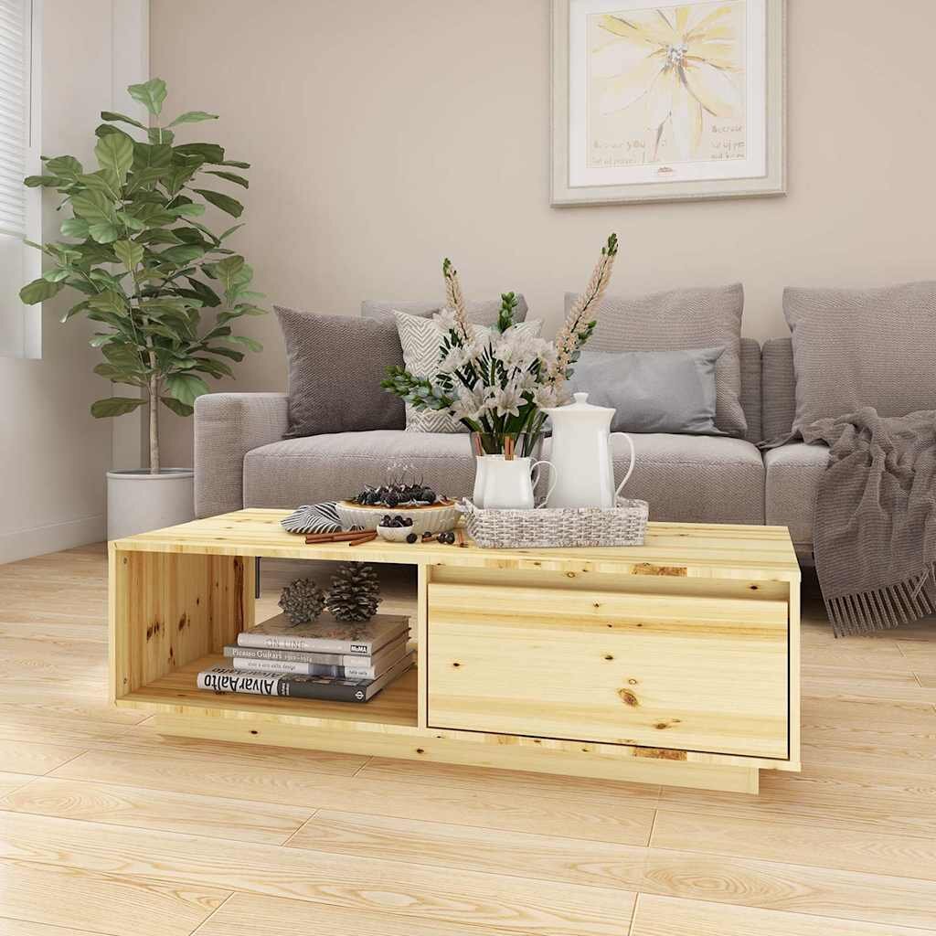 vidaXL Маса за кафе 110x50x335 см чамово дърво масив