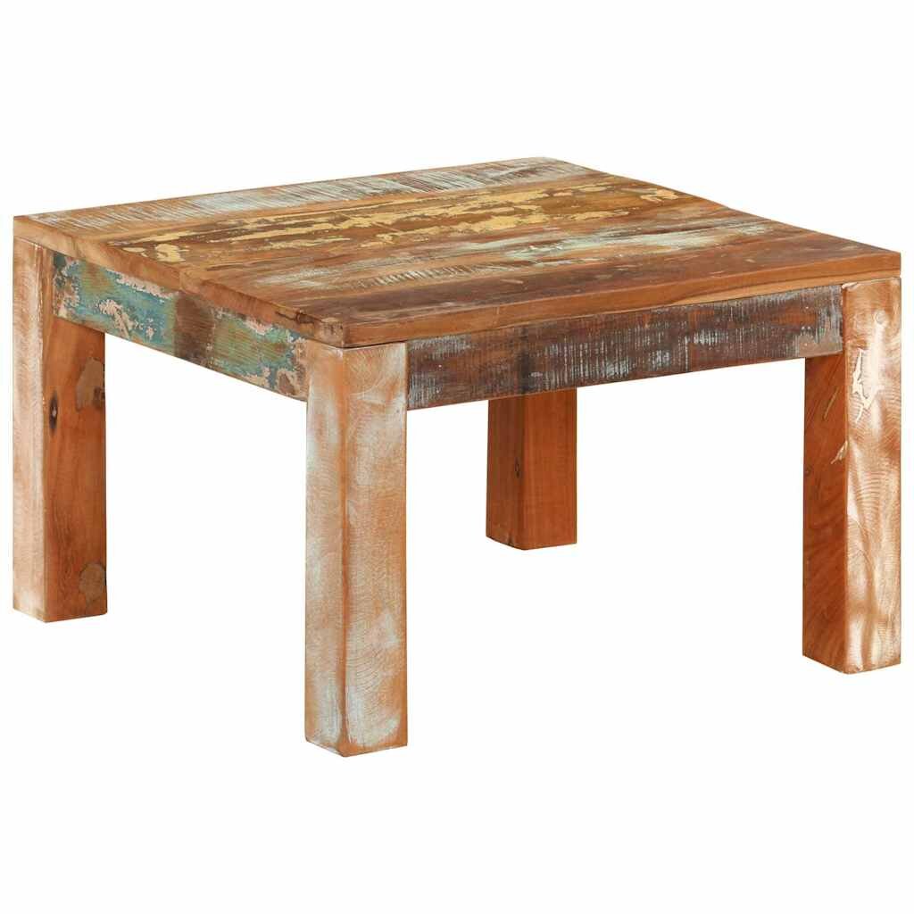vidaXL Маса за кафе 55x55x35 см масивно регенерирано дърво