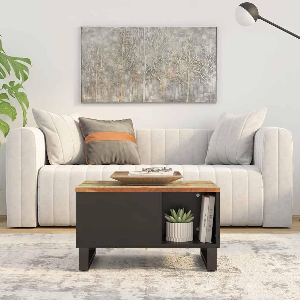 vidaXL Маса за кафе 60x50x35 см регенерирано дърво масив