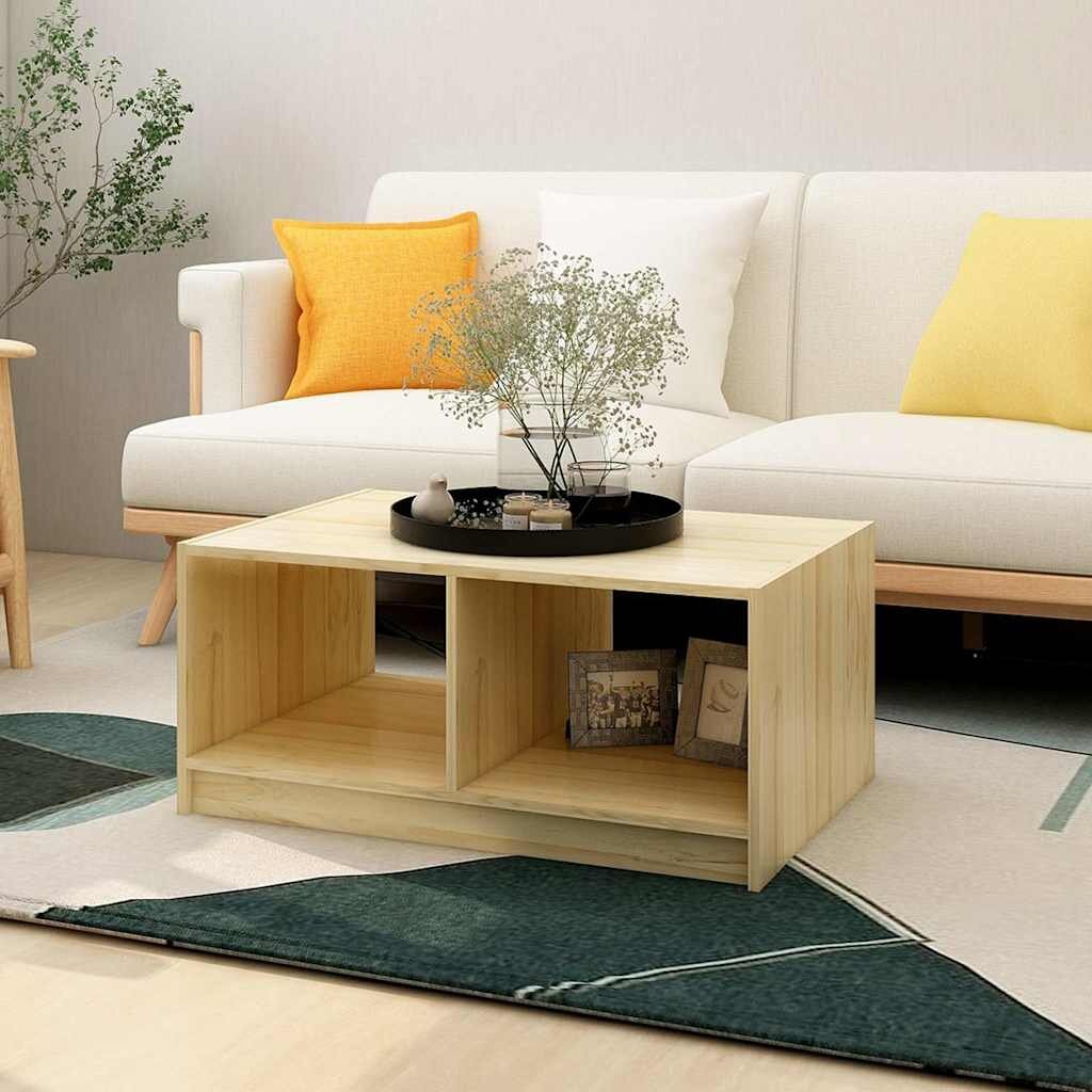 vidaXL Маса за кафе 75x50x335 см борово дърво масив