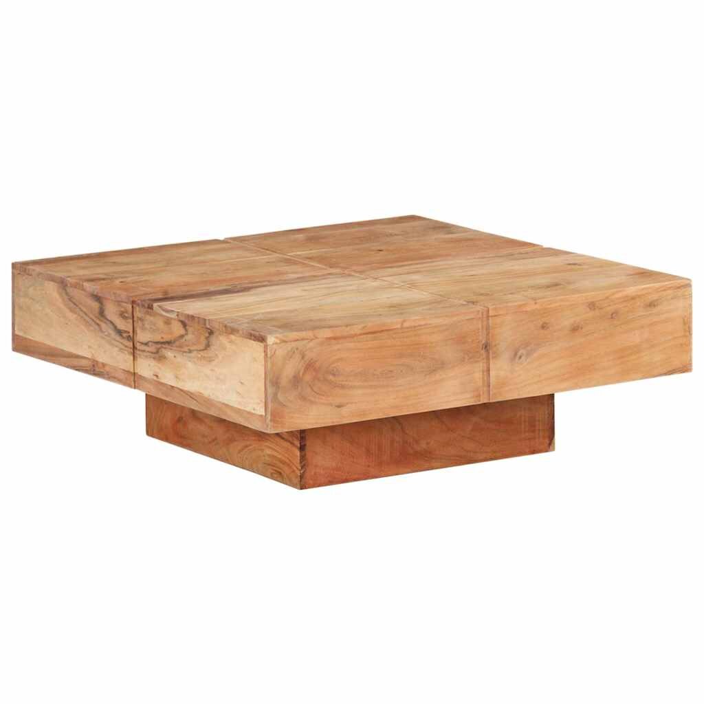 vidaXL Маса за кафе 80x80x28 cм акациево дърво масив