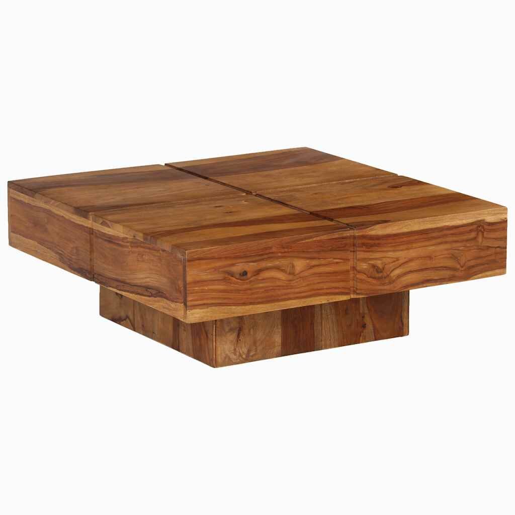 vidaXL Маса за кафе 80x80x30 см акациева дървесина масив