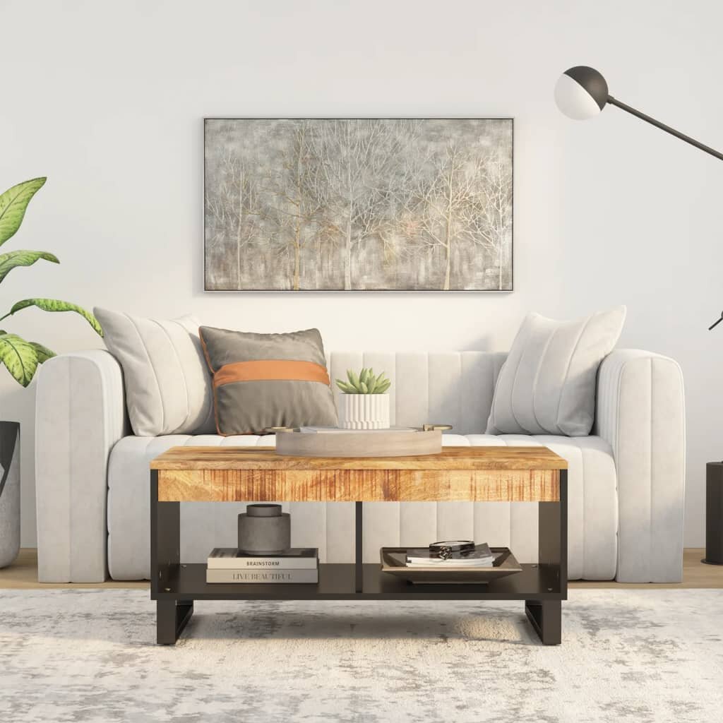 vidaXL Маса за кафе 90x50x40 см мангово дърво масив