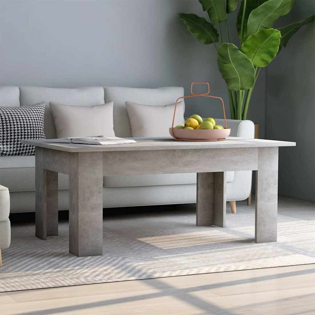 vidaXL Маса за кафе бетонно сива 100x60x42 см инженерно дърво