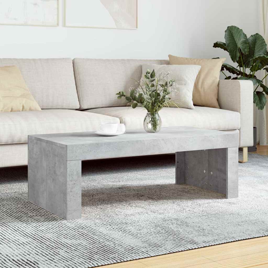 vidaXL Маса за кафе бетонно сива 102x50x36 см инженерно дърво