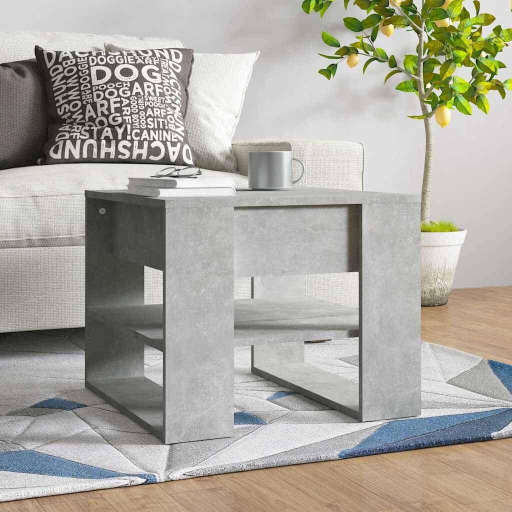 vidaXL Маса за кафе бетонно сива 555x55x45 см инженерно дърво
