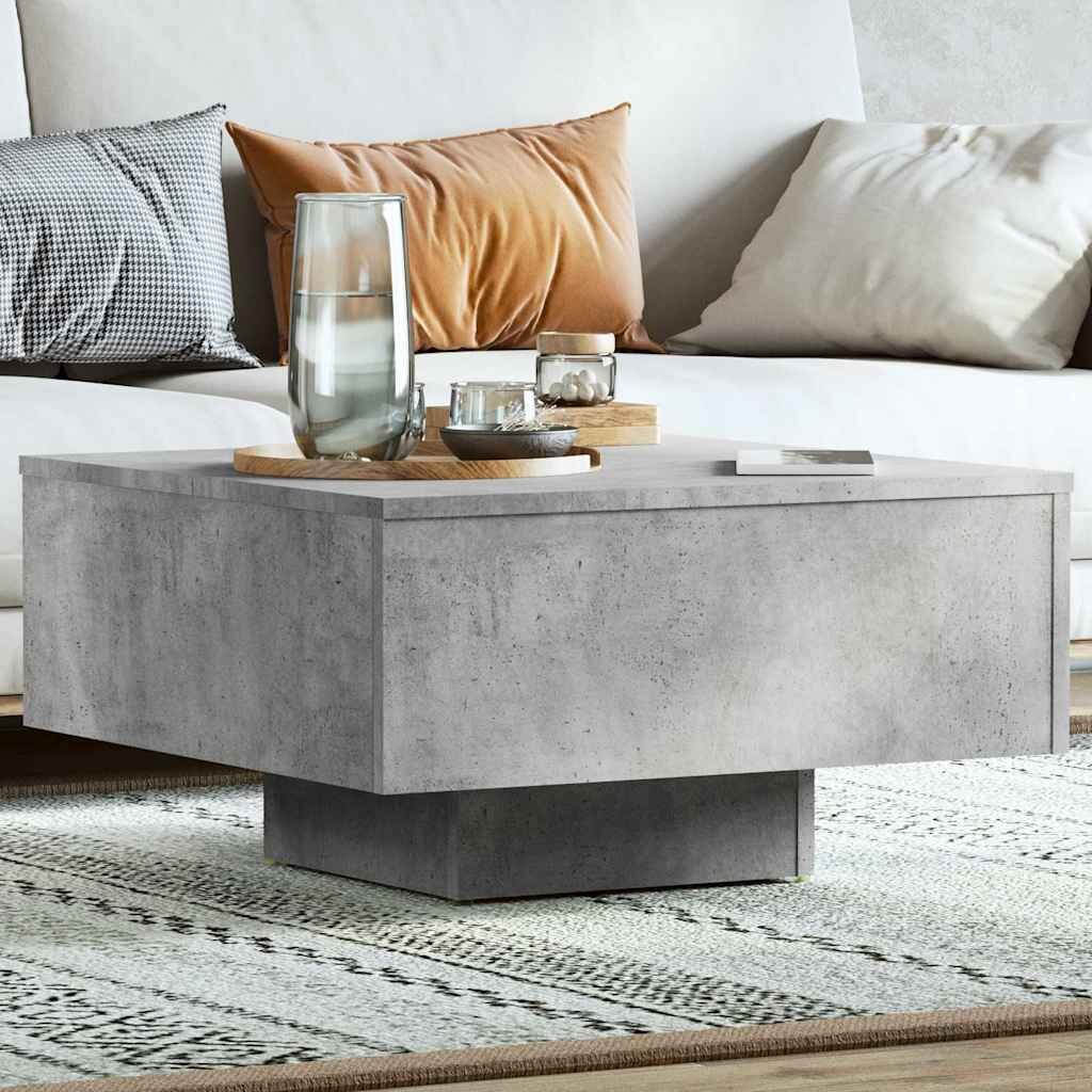 vidaXL Маса за кафе бетонно сива 60x60x315 см инженерно дърво