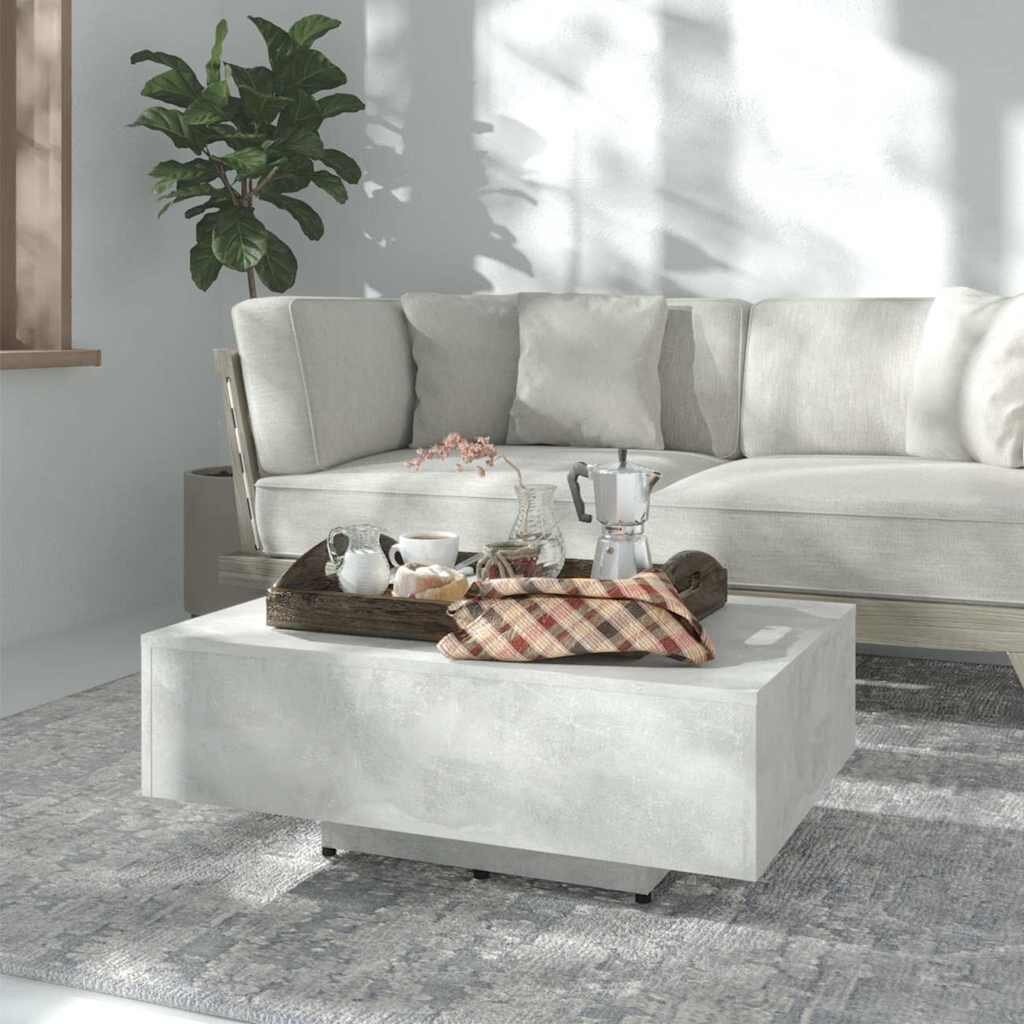vidaXL Маса за кафе бетонно сива 85x55x31 см инженерно дърво