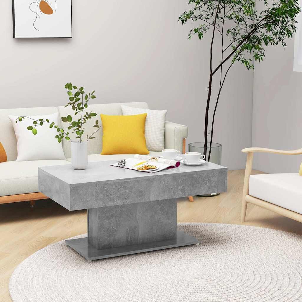 vidaXL Маса за кафе бетонно сива 96x50x45 см инженерно дърво