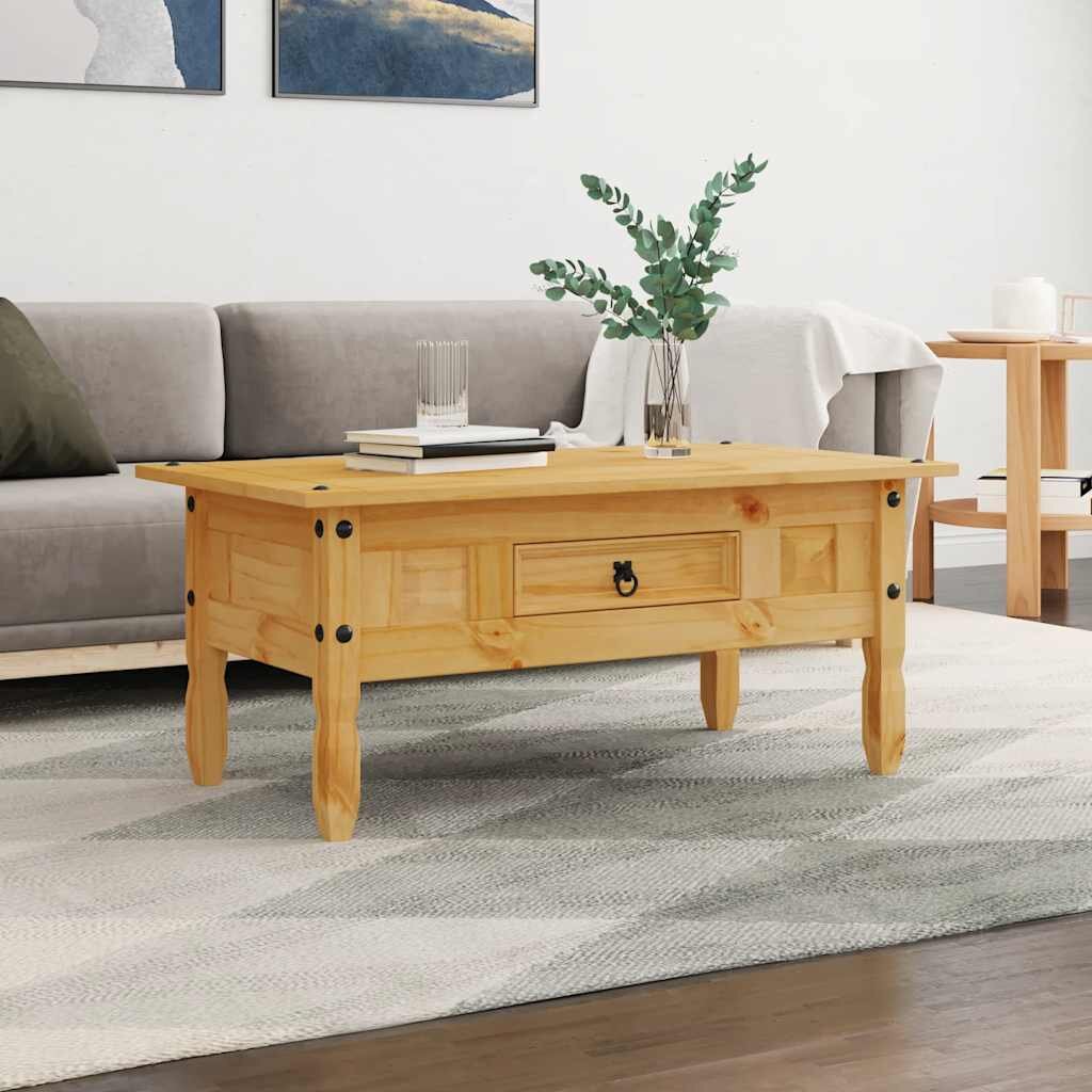 vidaXL Маса за кафе бор мексикански стил “Корона“ 100x55x44 cм