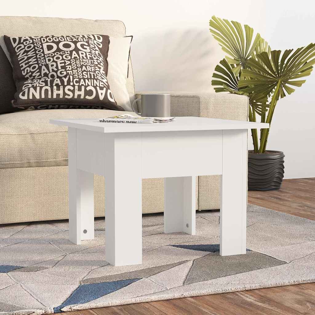 vidaXL Маса за кафе бял 55x55x42 см инженерно дърво