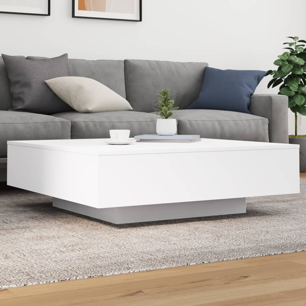 vidaXL Маса за кафе бяла 100x100x31 см инженерно дърво
